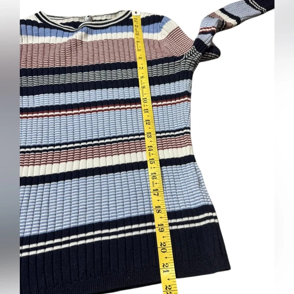 Margaret O’Leary Ribbed Striped Cotton Sweater size S
